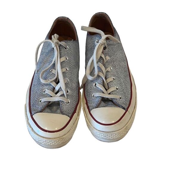 Blue crackle leather converse Sz.7 men’s 9 women’s - Picture 3 of 5